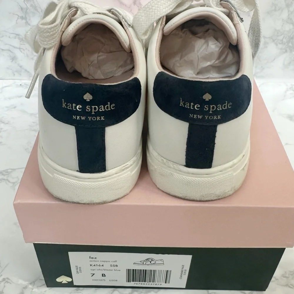Kate Spade Fez White and Blue Sneakers - Picture 9 of 14